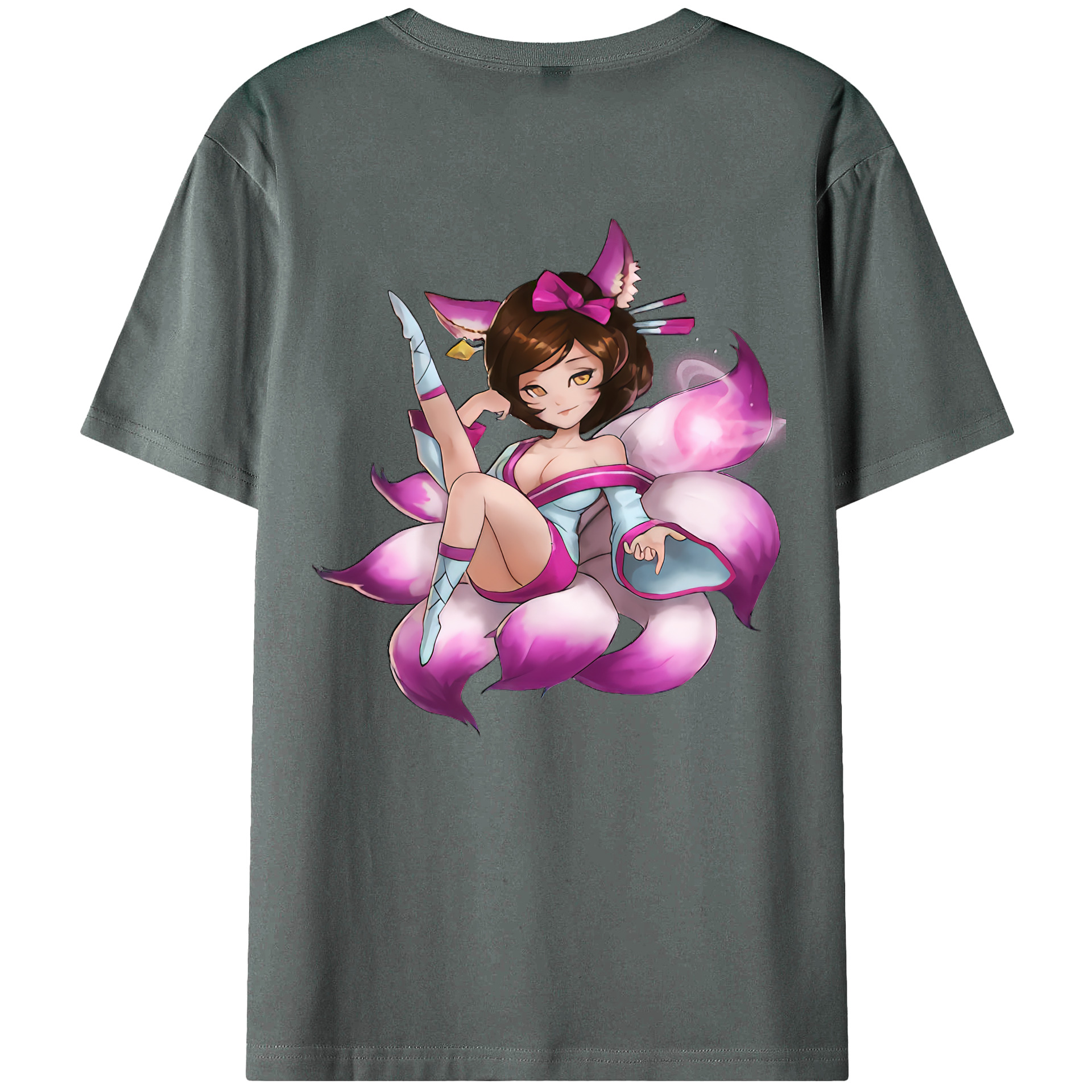 （画像用） リーグ・オブ・レジェンド League of Legends LOL 綿100％ メンズ半袖Tシャツ（バックプリント） 通気性